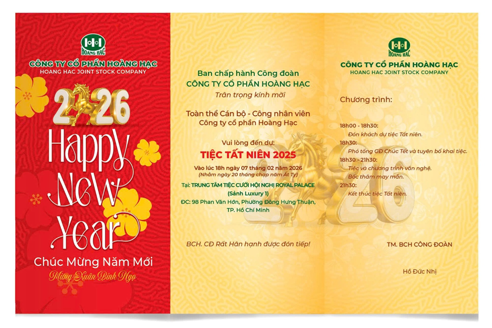 THƯ MỜI TIỆC TẤT NIÊN HOÀNG HẠC 2025